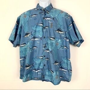 Clear Water Mens Hawaiian Shirt Blue water Sz XL